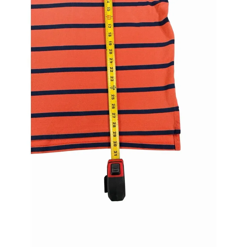 Polo Ralph Lauren Men's XL Orange Blue Striped Shirt Cotton Pony Logo